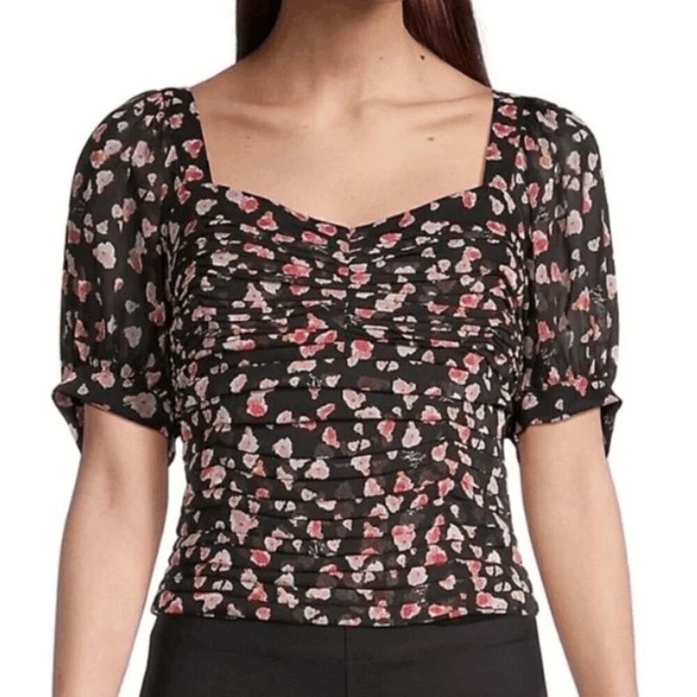 Karl Lagerfeld Black Floral Blouse